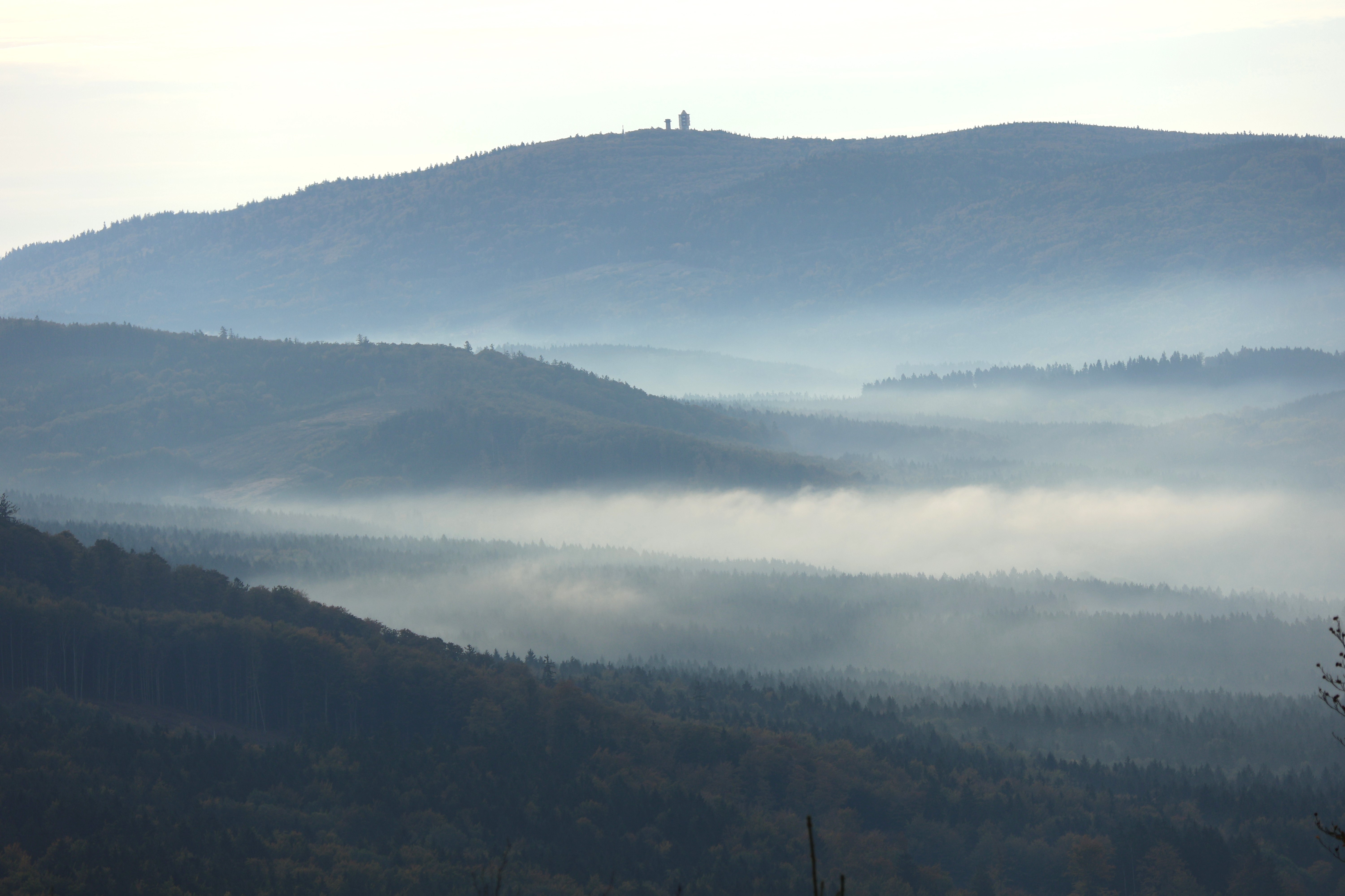 pohled na Čerchov v mlze