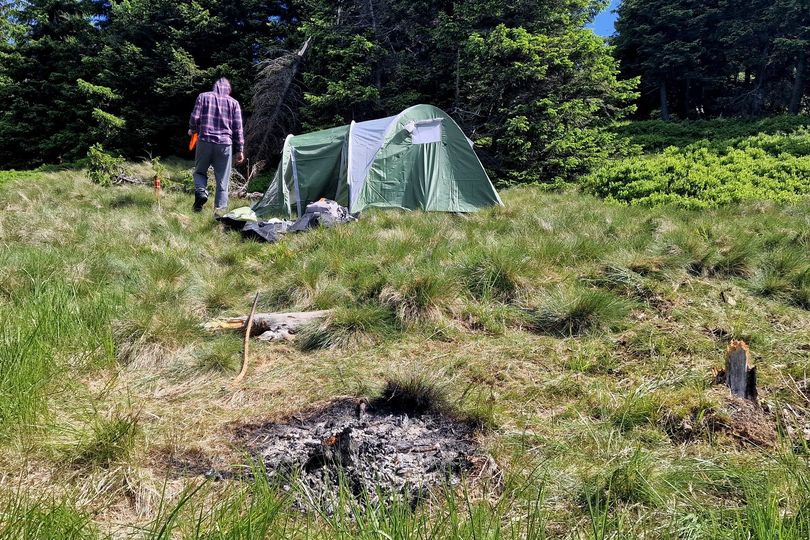 Stan při táboření.